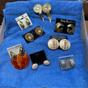 Vintage Clip-On Earrings Collection - Gold, Silver, Cream